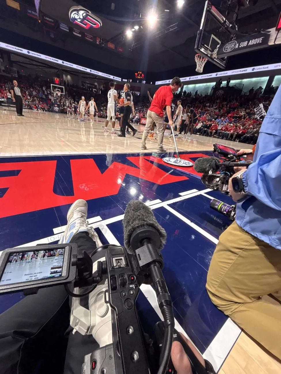 Behind the scenes courtside
